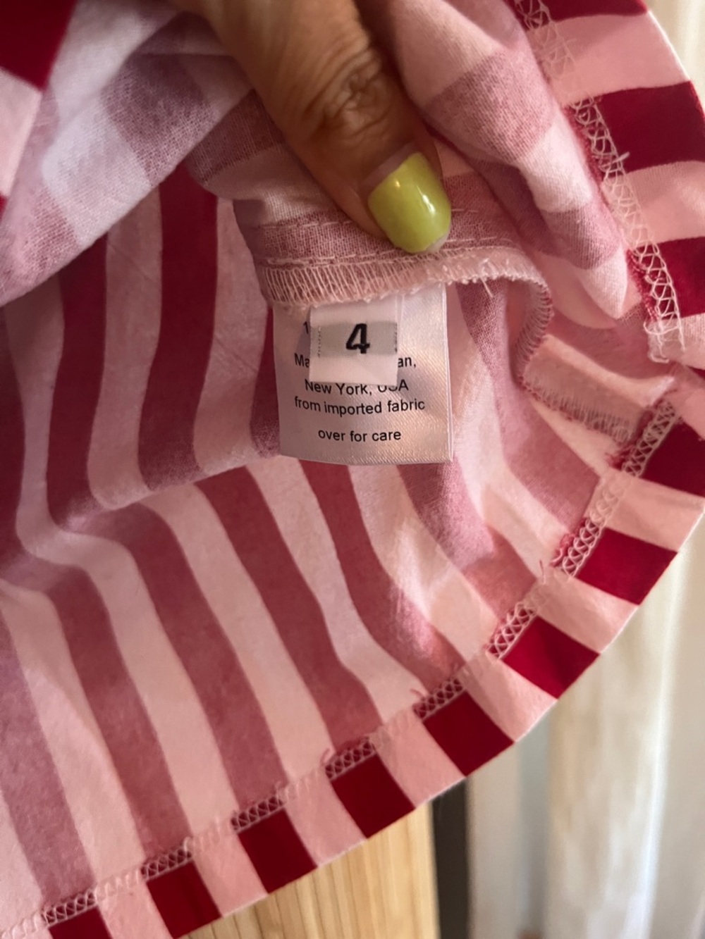 Rachel Comey Red & White Striped Front Tie - Picture 3 of 4